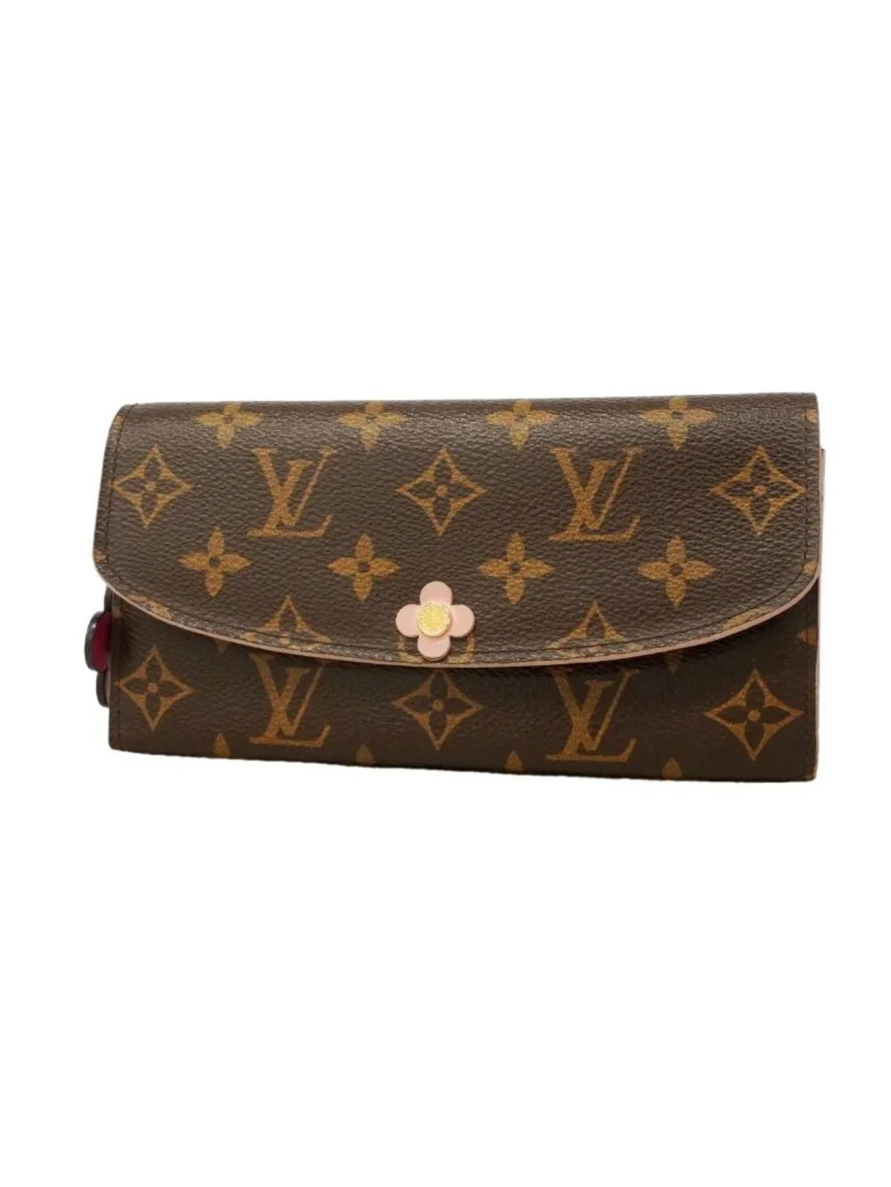 Louis Vuitton Wallet Monogram Portefeuille Emily Flower Motif Brown Rose